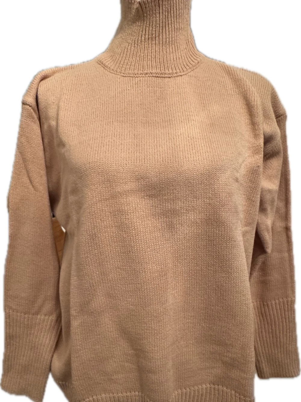 Women's Camel Mock Turtleneck Sweater Fits S and M NEW!
